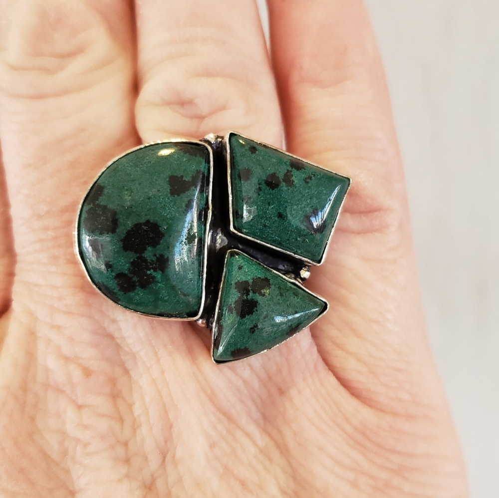 New Ruby Zoisite 925 Silver Ring.